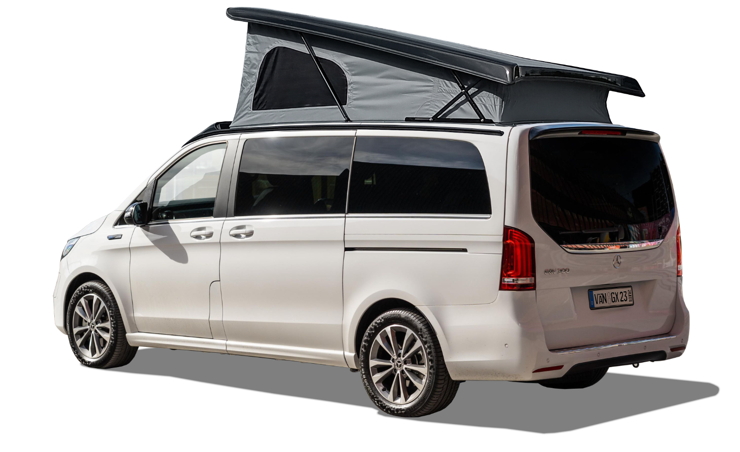 Mercedes EQV Elektro Camper im unfolierten Originalzustand – neutrale Lackierung ohne Designfolie
