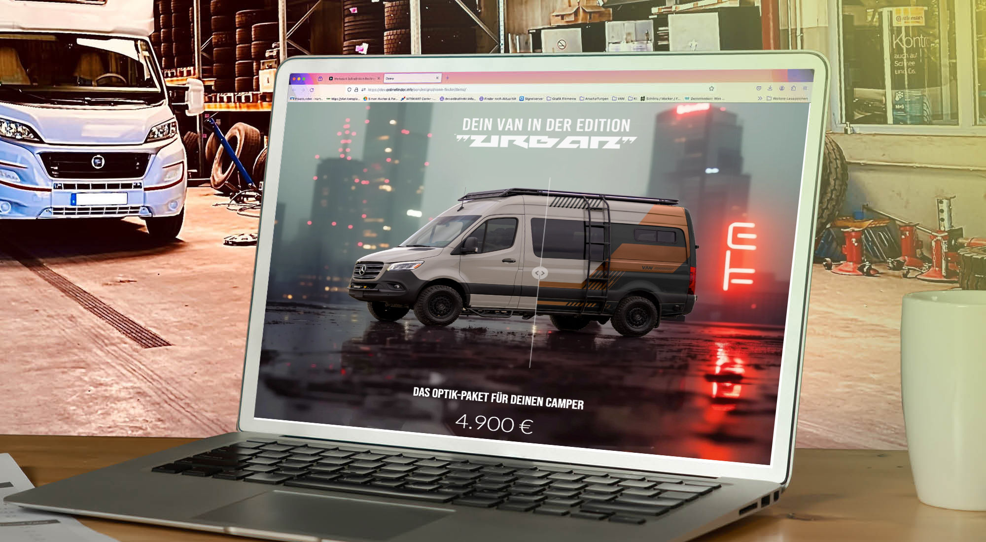 Offroad-Fahrzeug vor und nach der Folierung im direkten Vergleich