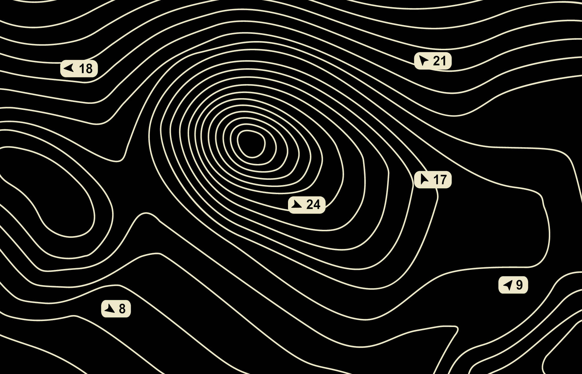 Topografisches Linienmuster – kreatives Designmotiv für Fahrzeugfolierungen Topografisches Linienmuster in Beige auf schwarzem Hintergrund – modernes Folien-Designmotiv